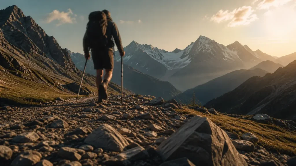 Sentier menant au col de la croix du bonhomme enneigé, randonnée