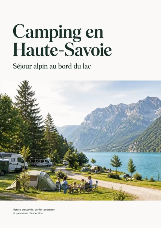 Camping haute savoie au bord d’un lac avec vue sur les montagnes