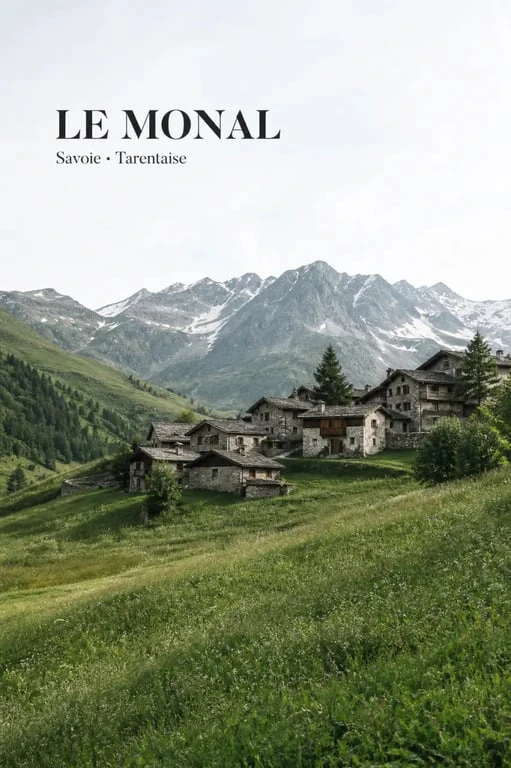 Le Monal randonnée le monal savoie avec chalets d’altitude et sommets de Tarentaise