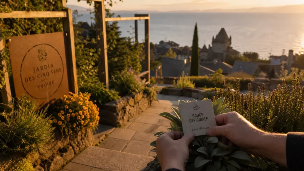 Jardin a visiter haute savoie : Yvoire au bord du Léman, au jardin