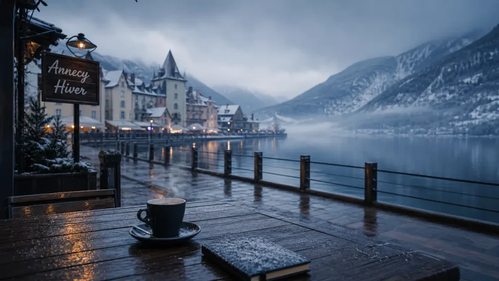 Que visiter en haute savoie en hiver : lac d’Annecy brumeux