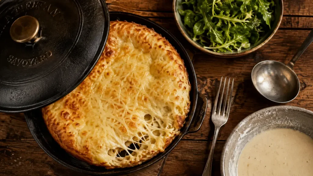Matafans savoyard dorés en poêle, fromage filant