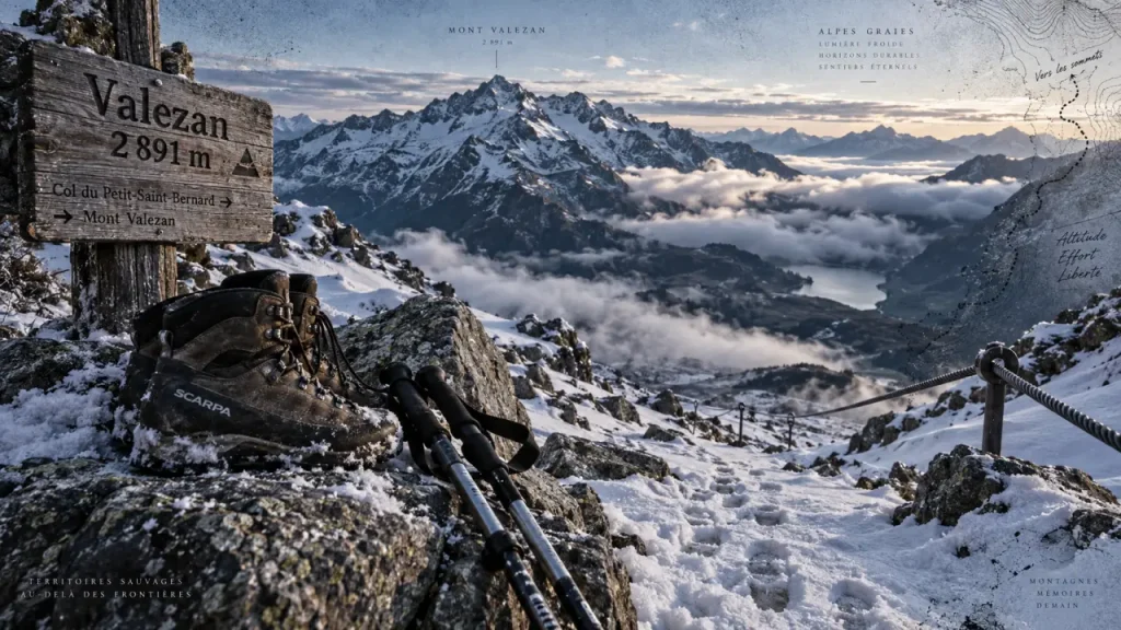 Mont Valezan : traces de neige sur le chemin vers la crête finale