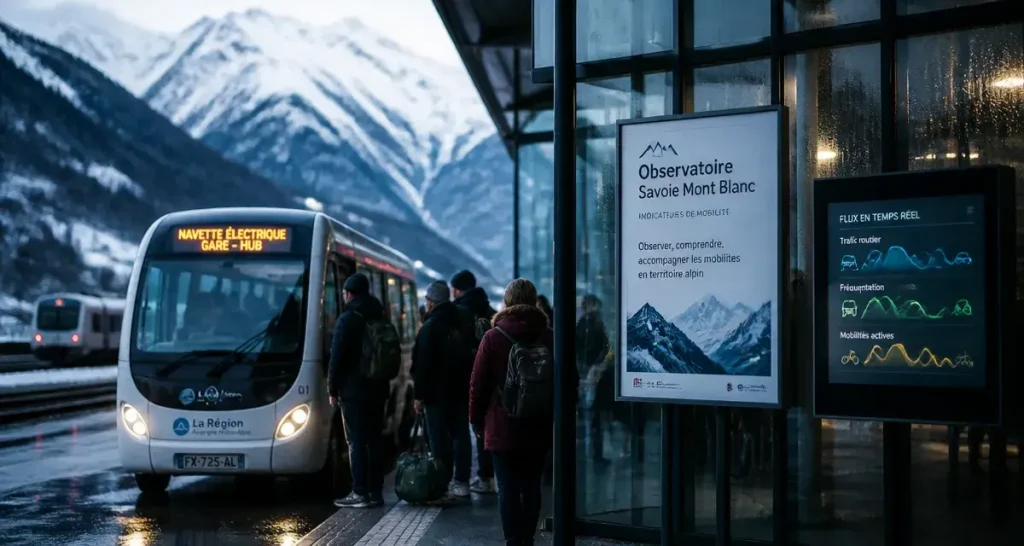 Observatoire Savoie Mont Blanc tourisme : navette électrique et données de flux