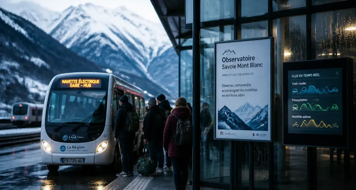 Observatoire Savoie Mont Blanc tourisme : navette électrique et données de flux