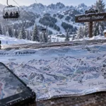 Plan piste Valmeinier sur la carte Galibier–Thabor, 160 km de pistes