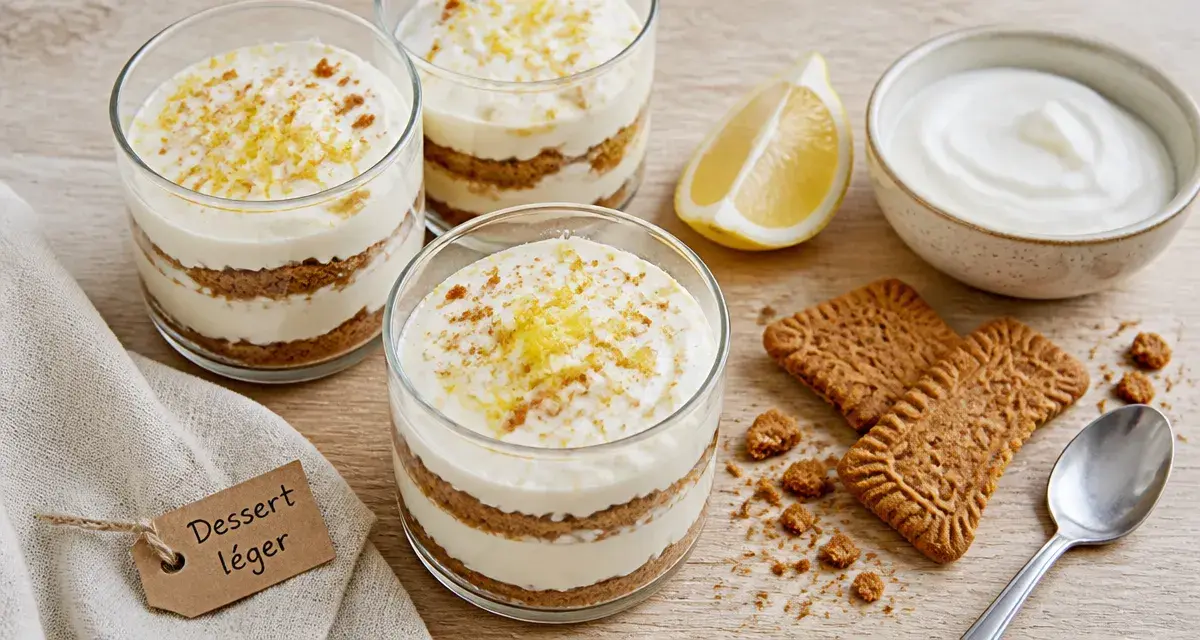 Quel dessert après une raclette : verrines citron et spéculoos légères