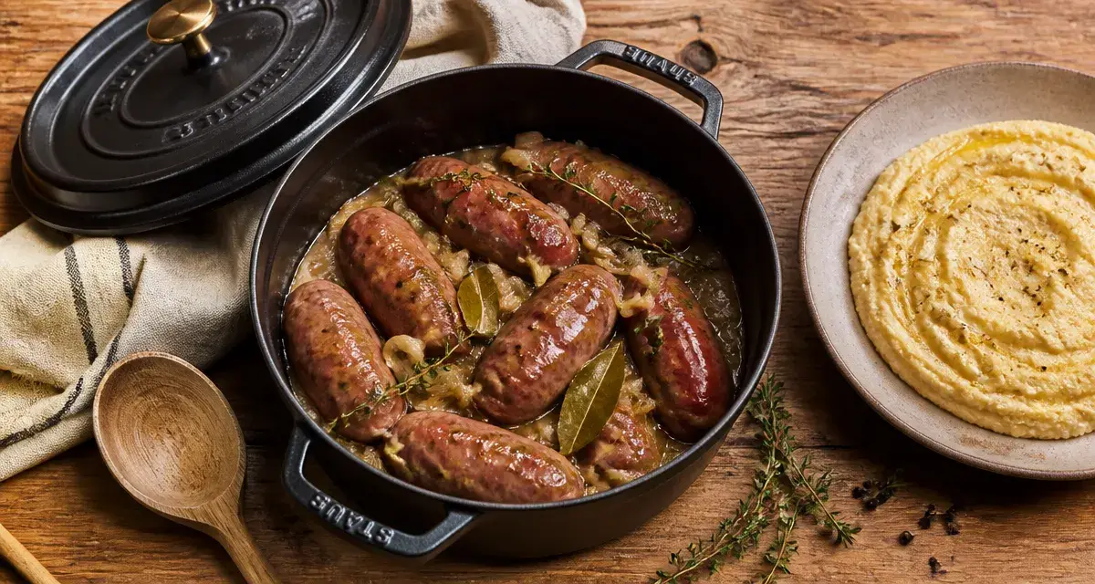 Recettes diots vin blanc : diots savoyards en cocotte fonte au vin blanc