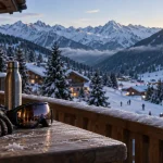 Station de ski Toussuire Savoie : balcon vue sur pistes enneigées