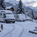 Camping valloire : Sainte-Thècle à 400 m, place camping-car enneigée, arrivée hiver
