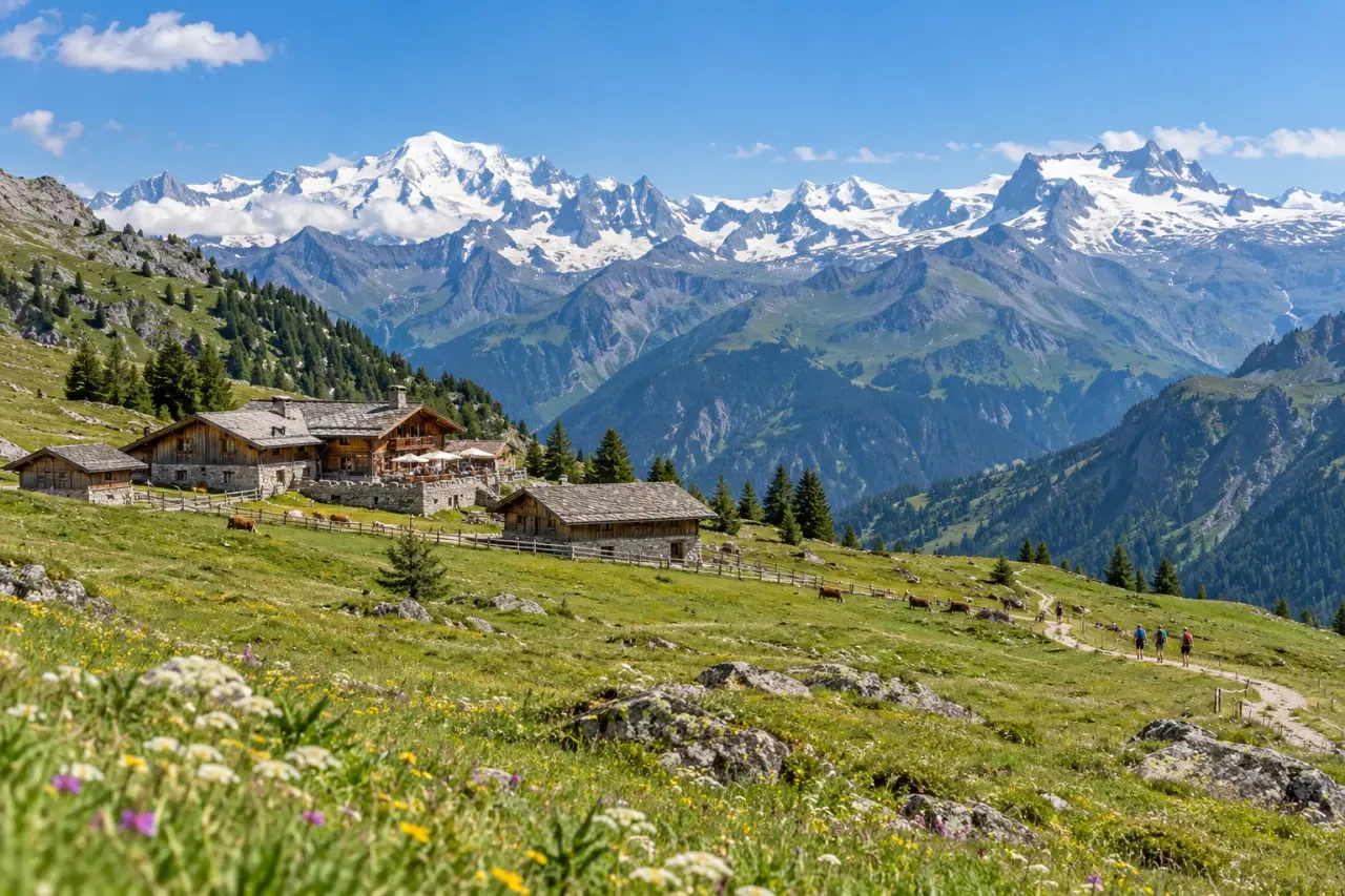 Ferme-auberge d'Ariondaz à Courchevel dans un alpage d'altitude
