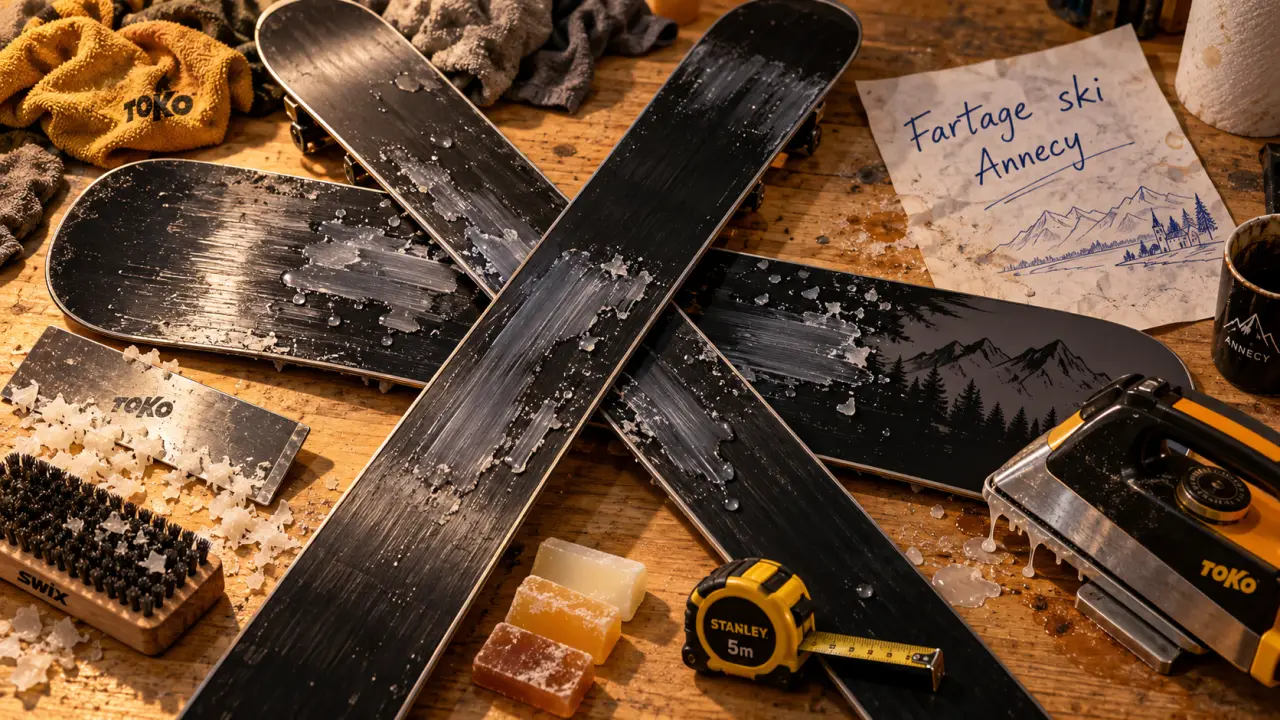 Fartage ski annecy : racloir, brosse et fer à cire