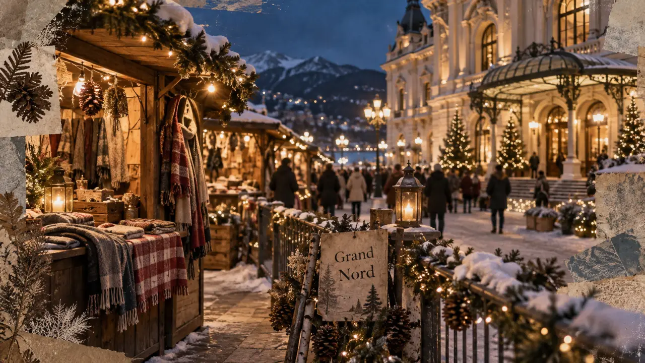 Marché de noel aix les bains 2024 au Casino Grand Cercle, ambiance Grand Nord en hiver