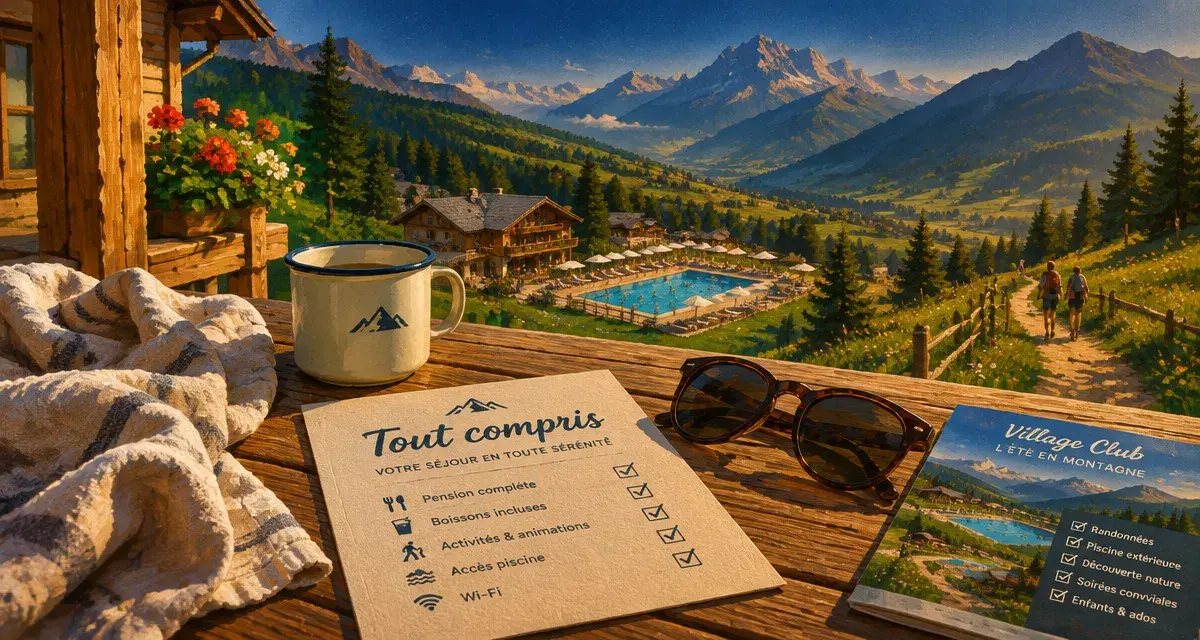 Séjour montagne été tout compris : chalet, menu tout compris et piscine du village club
