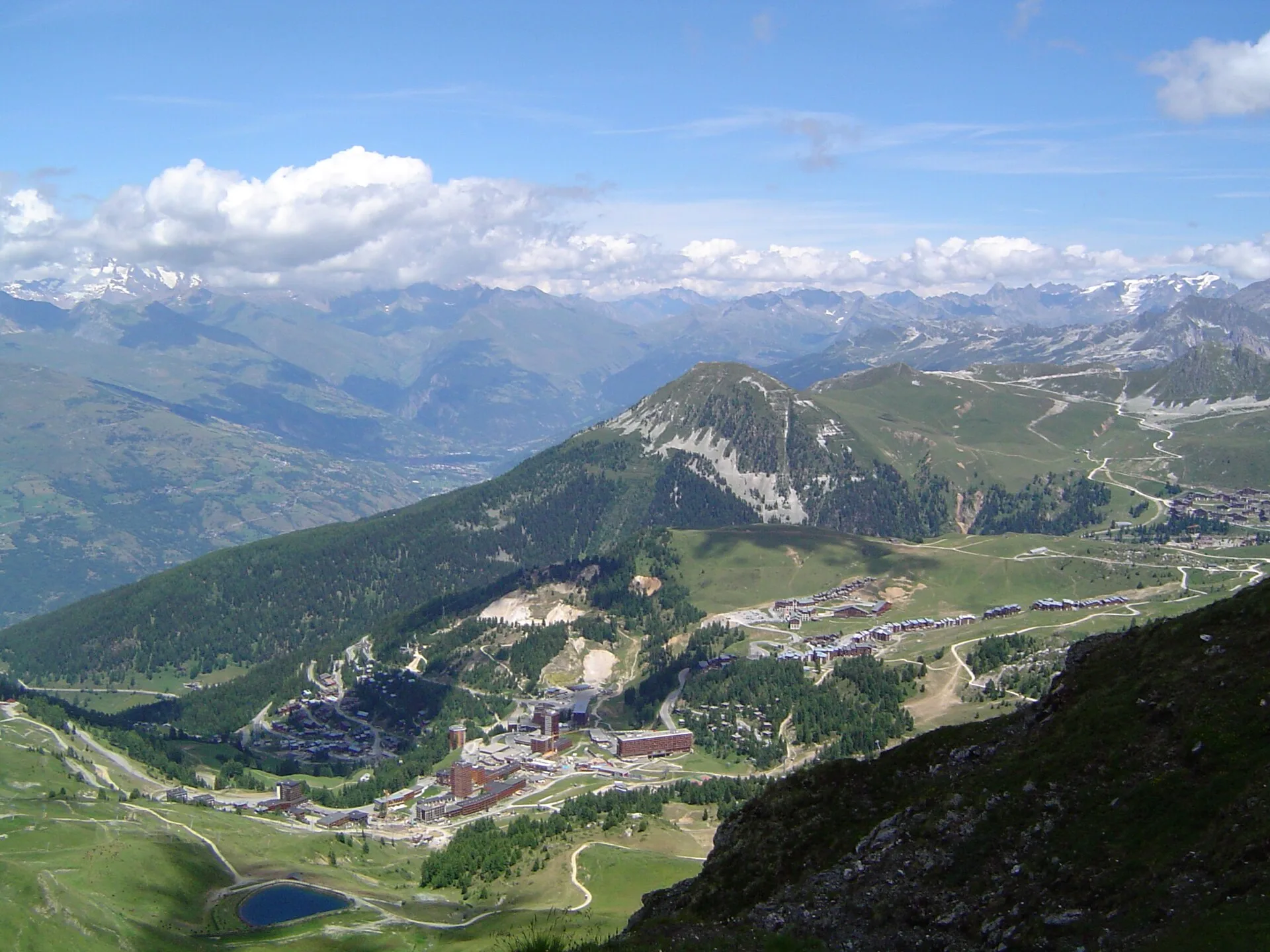 La Plagne vue depuis le Mont Jovet.