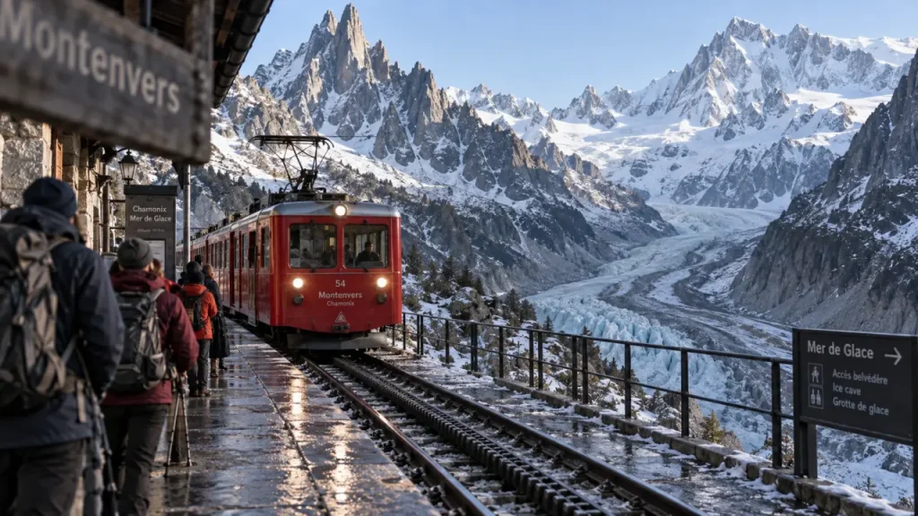 Visite de la mer de glace : petit train du Montenvers